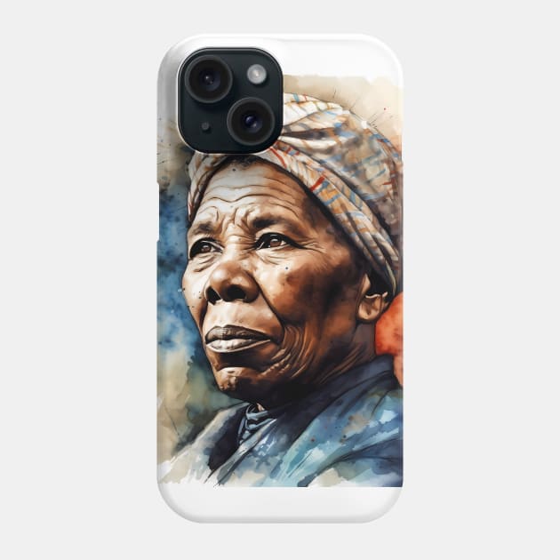 Harriet Tubman Abolishionist Watercolor Portrait for Black History Month Phone Case by HistoryMakers