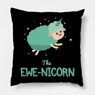 Cute Sheep Ewe Pun | Funny Unicorn Pillow