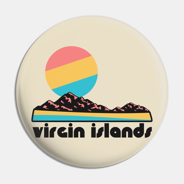 Retro Virgin Islands ))(( Tourist Souvenir National Park Design Pin by darklordpug