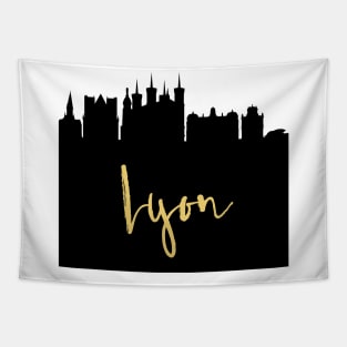 LYON FRANCE DESIGNER SILHOUETTE SKYLINE ART Tapestry