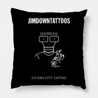 Jim goes to college - white print Pillow