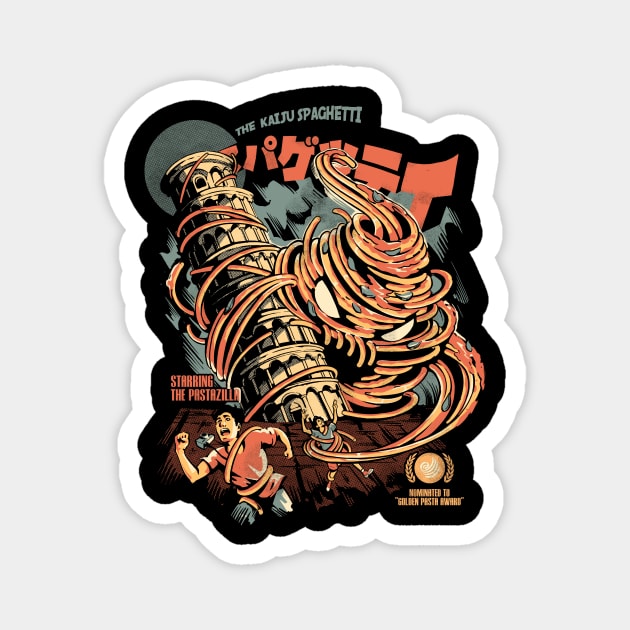 The Kaiju Spaghetti - Black Version Magnet by Ilustrata