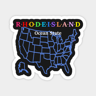 Rhode Island, USA. Ocean State. (With Map) Magnet