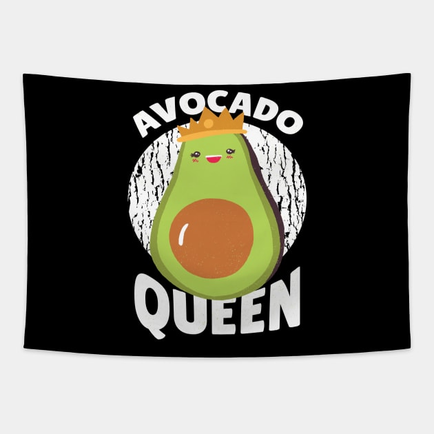 Cute Avocado Queen Graphic Design Tapestry by CoolArts