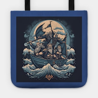 Viking Raiders on Longships Tote