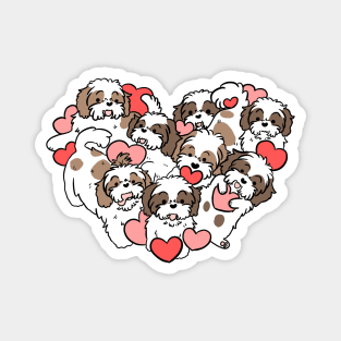 Cute shih tzu dog heart for valentines day Magnet