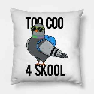 Too Coo For Skoo Cute School Bird Pun Pillow