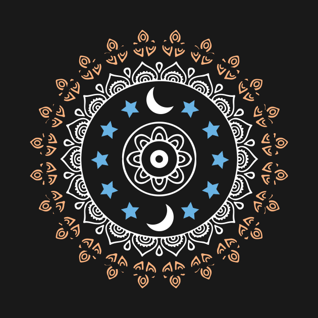 Moon Stars Mandala | Pattern by Denotation