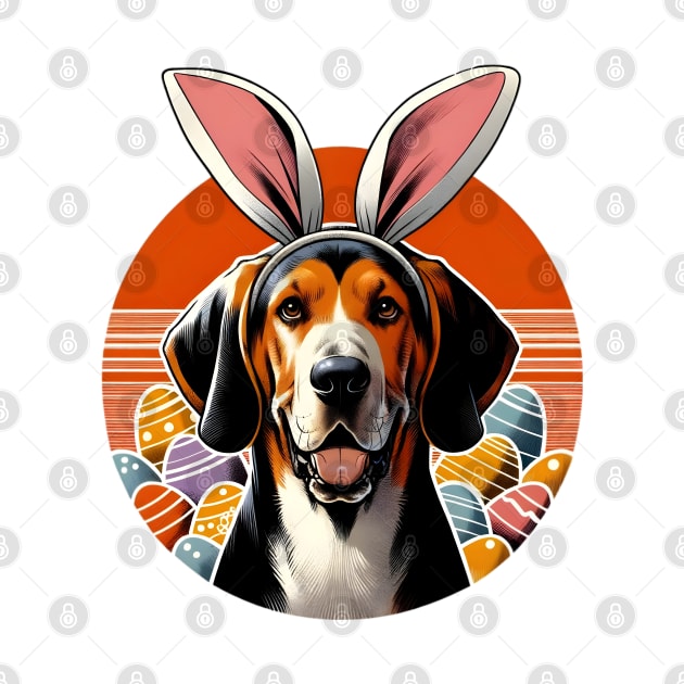 American English Coonhound Enjoys Easter in Bunny Ears by ArtRUs