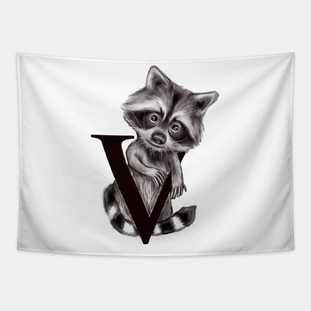 V Raccoon Tapestry by msmart