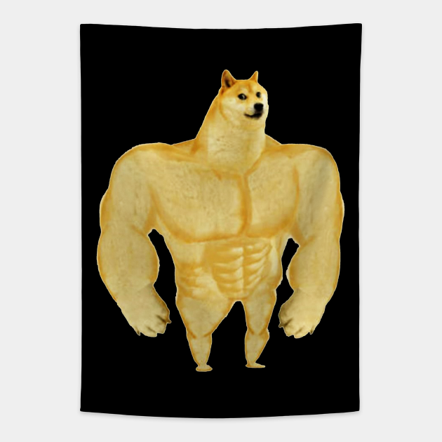 Swole Doge - Meme - Tapestry | TeePublic