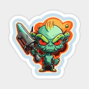 Alien with gun Magnet