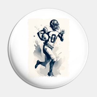 ✪ Football Player Portrait ✪ Abstract Vector Art Illustration Pin