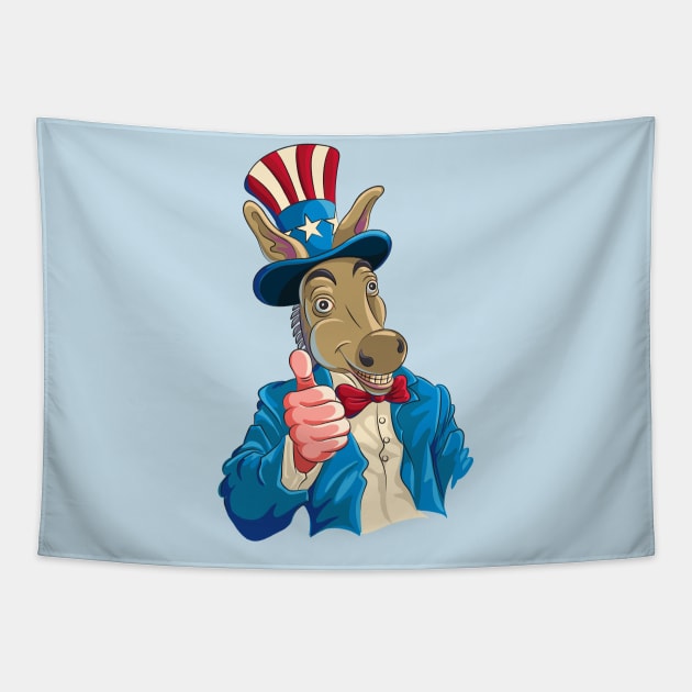 Democratic Donkey Tapestry by Peter Awax