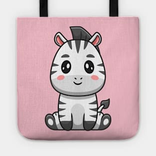 Cute Zebra Sitting Cartoon Tote