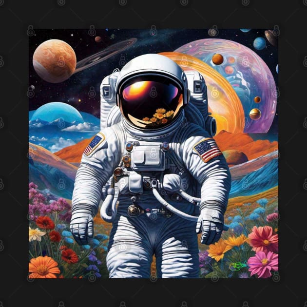 Trippy Astronaut Dreamscape – Cosmic Odyssey 5 by Benito Del Ray