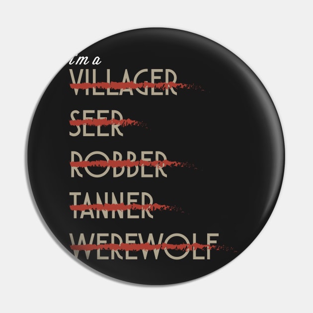 I'm A Werewolf ???- Board Game Inspired Graphic - Tabletop Gaming  - BGG Pin by MeepleDesign