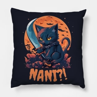 halloween cat nani Pillow