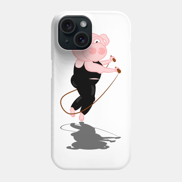 Pig Skipping Phone Case by mailboxdisco