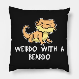 Lizard Weirdo With A Beardo bearded dragon gift Pillow