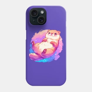 Happy otter with vivid colors Phone Case