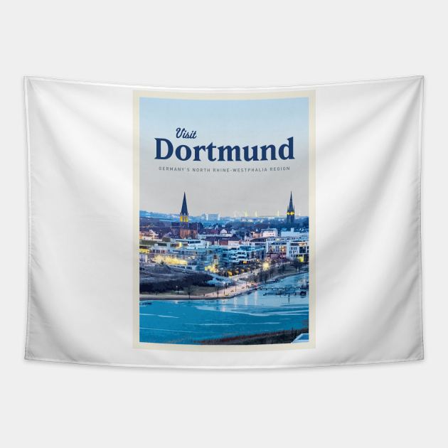 Visit Dortmund Tapestry by Mercury Club