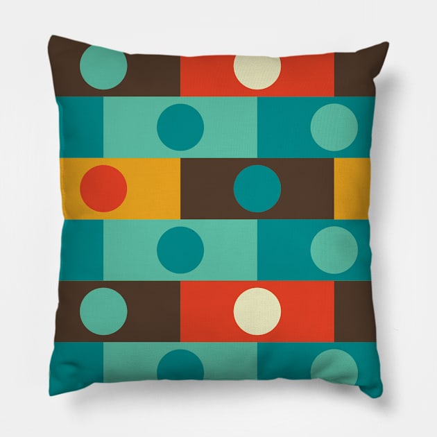 Modern Retro Neck Gator Rectangles Circles Modern Retro Pillow by DANPUBLIC