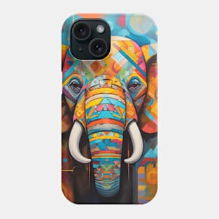 Elephant Animal Portrait Colorful Painting Phone Case