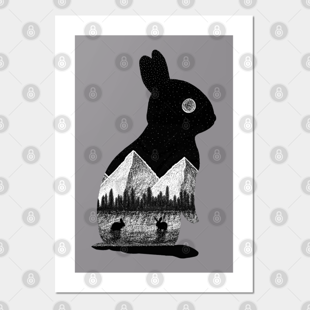 Bunny Rabbit Stippling - Rabbit - Posters and Art Prints | TeePublic
