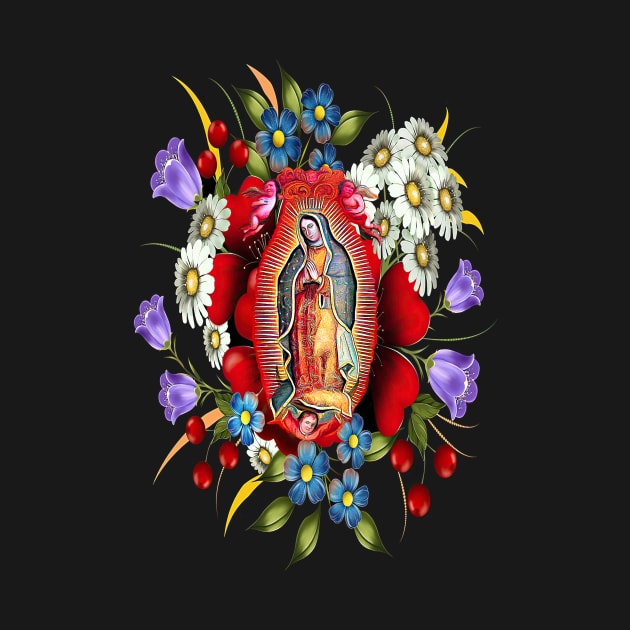 Our Lady of Guadalupe Mexican Virgin Mary Mexico Flowers Tilma by hispanicworld