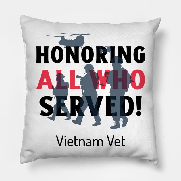 Vietnam Veteran Pillow by Lifestyle T-shirts