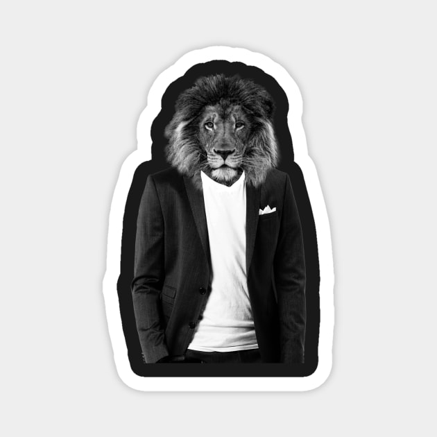 Lion in a hipster suit Magnet by Quentin1984