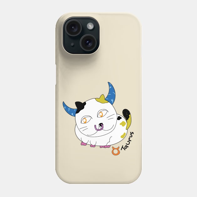 Taurus zodiac funny cat Phone Case by BonusSingh