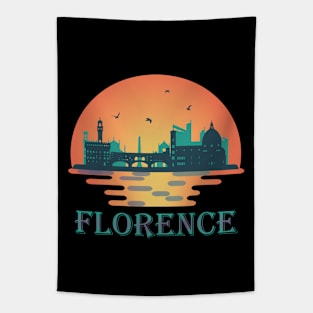 Florence - Italy Travel - Firenze Skyline Landmarks Tapestry
