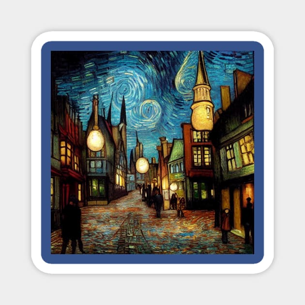 Starry Night in Diagon Alley Magnet by Grassroots Green