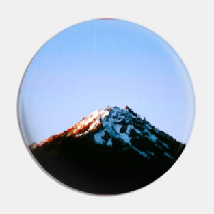 Mountain covered by snow oil painting Pin