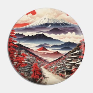 Yamagata Japan Travel Vintage Tourism Poster Pin