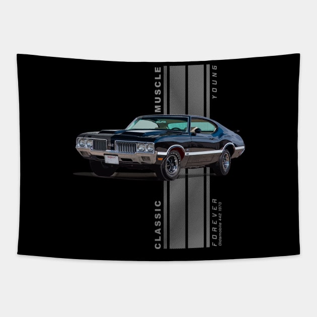 Olds 442 Classic American Muscle Cars Vintage Tapestry by Jose Luiz Filho