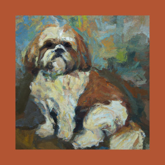 Shih Tzu in the style of Paul Cezanne by Star Scrunch