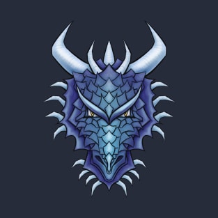 Blue Dragon Head Cool Fantasy Creature T-Shirt