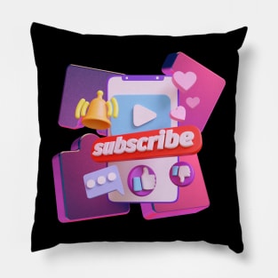 Social Media Influencer Subscribe Pillow