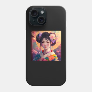 Geisha Japanese Anime Illustration Candy Colors Phone Case