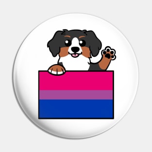 Love is Love Puppy - Bernese - Bi Pride Flag Pin