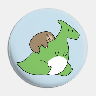 Sloth and Hadrosaurus Pin