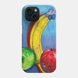 Still life painting with apples and banana Phone Case