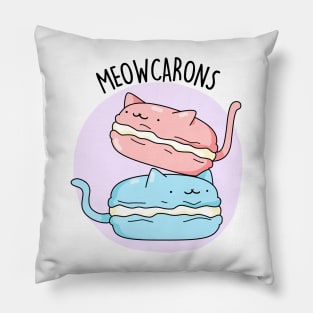 Meowcaron Cute Cat Macaron Pun Pillow