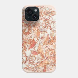 Autumn Peach Art Nouveau Pattern Phone Case