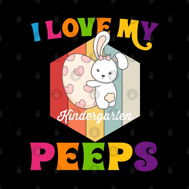 Funny I Love My Kindergarten Peeps teacher Easter Bunny Egg Classic by kevenwal