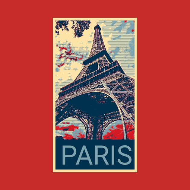 Paris in Shepard Fairey style by Montanescu