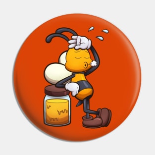 Exhausted Cartoon Bee Pin